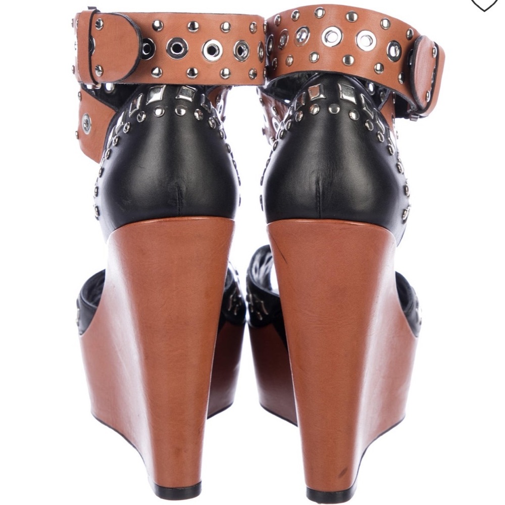 BARBARA BUI Embellished Leather Wedges - Picture 3 of 4